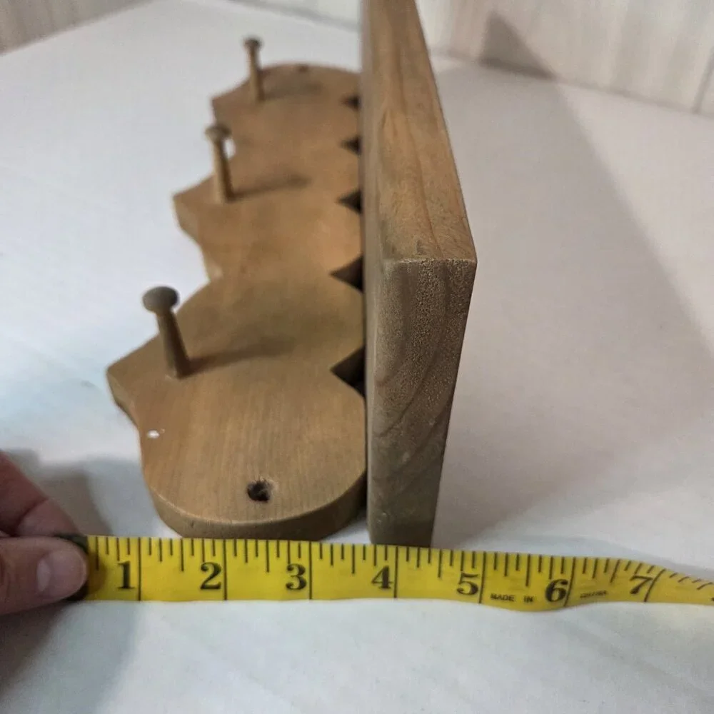 VTG Wooden Wall Hanging Heart Cutout Shelf With 3 Hearts And 3 Pegs Cottagecore